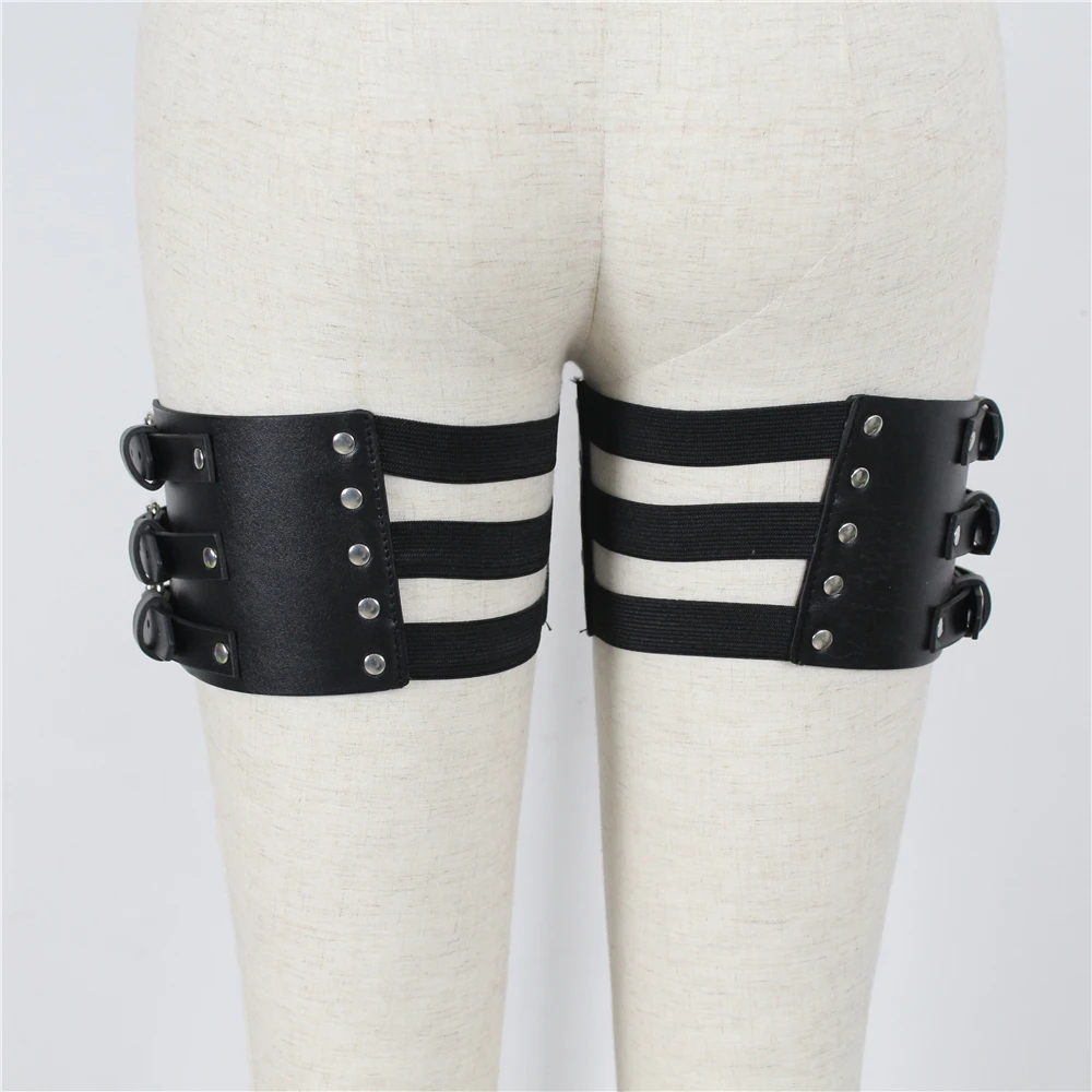 

TRODEAM Leather Garter Belt Leg Harness Bdsm Thigh Harness Straps Body Bondage Goth Suspenders Harajuku Female Sexy Stockings