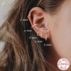 S925 Стерлинговое Серебряные серьги для Для женщинмужские маленькие серьги в виде колец, слуховая косточка и кристаллом сиреневого цвета крошечные Ухо Нос кольцо для девочек бренд aretes представляет серьги-обручи