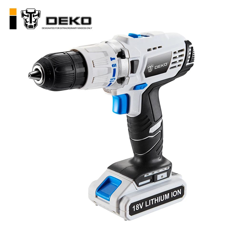 DEKO GCD18DU3 18V 50N. М DC комплект дизайнерской одежды из 2-Скорость Мощность литий-ионный Батарея электрическая дрель отвертка ударная Мощность драйвер