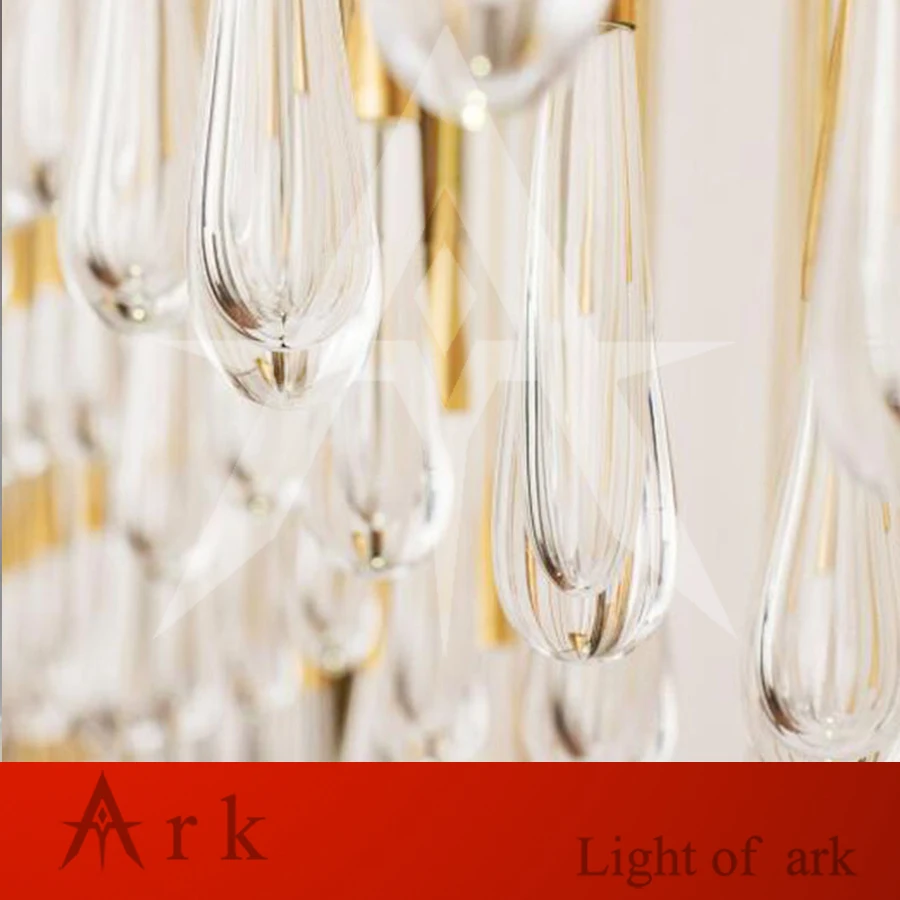 Креативный Золотой каплевидный кристалл светодиодный подвесной светильник