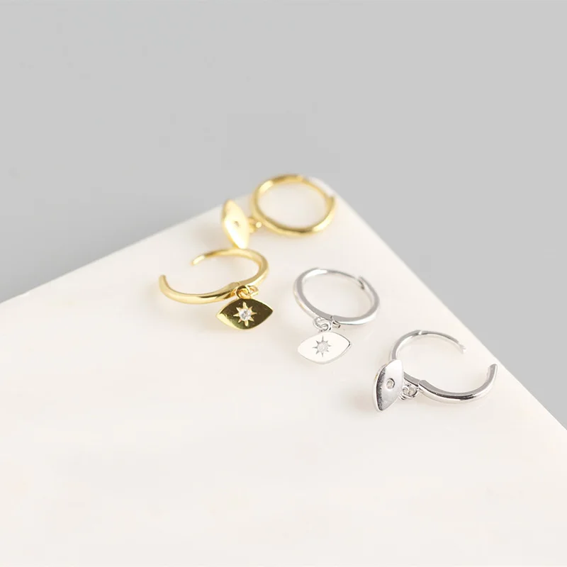 Женские серьги кольца с фианитами серебристые|Серьги-кольца| |