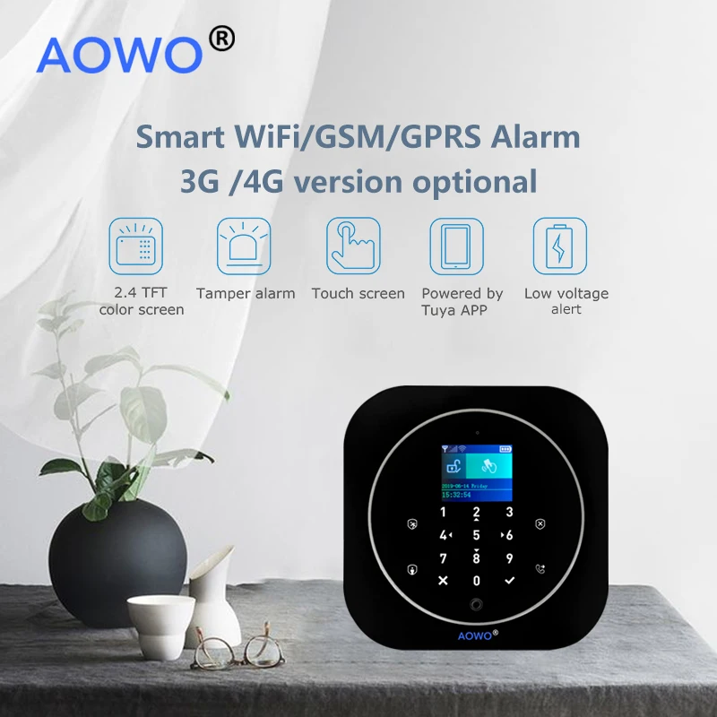 WiFi Alarm GSM Wireless Security Alarm Tuya support Alexa Google Smart Home Voice Control Touch Screen RFID IP Camera Monitor enlarge