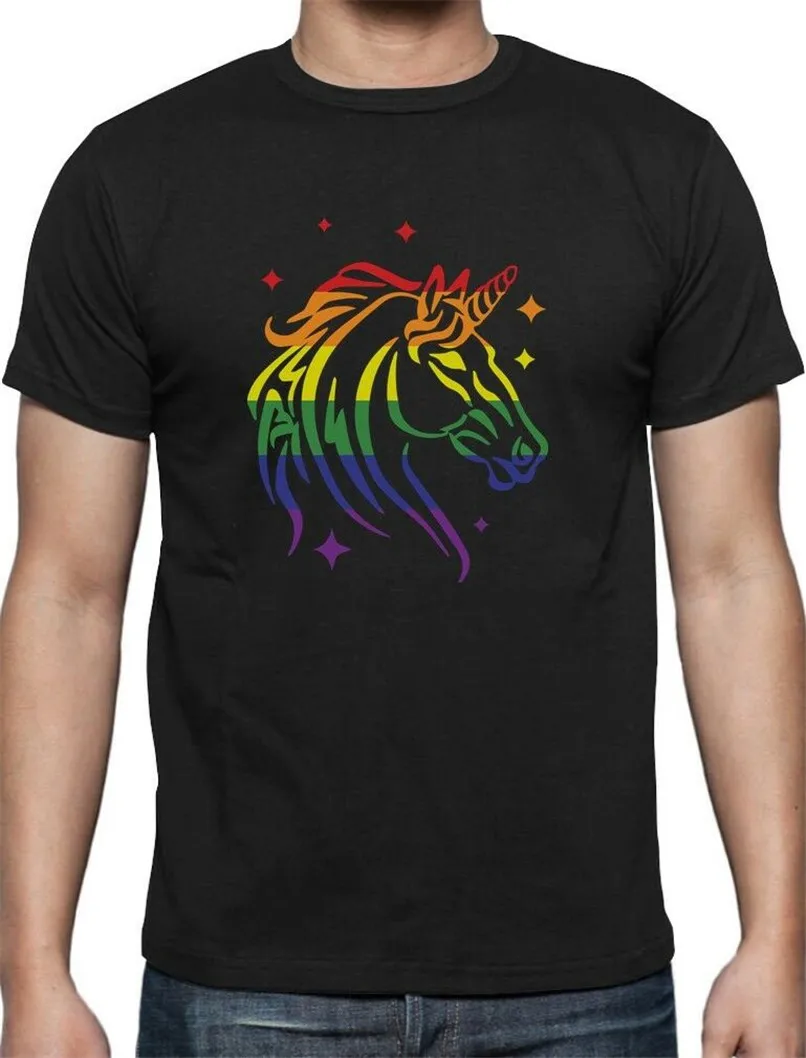 Футболка с радужным единорогом для геев и лесбиянок парад прайд подарок летняя