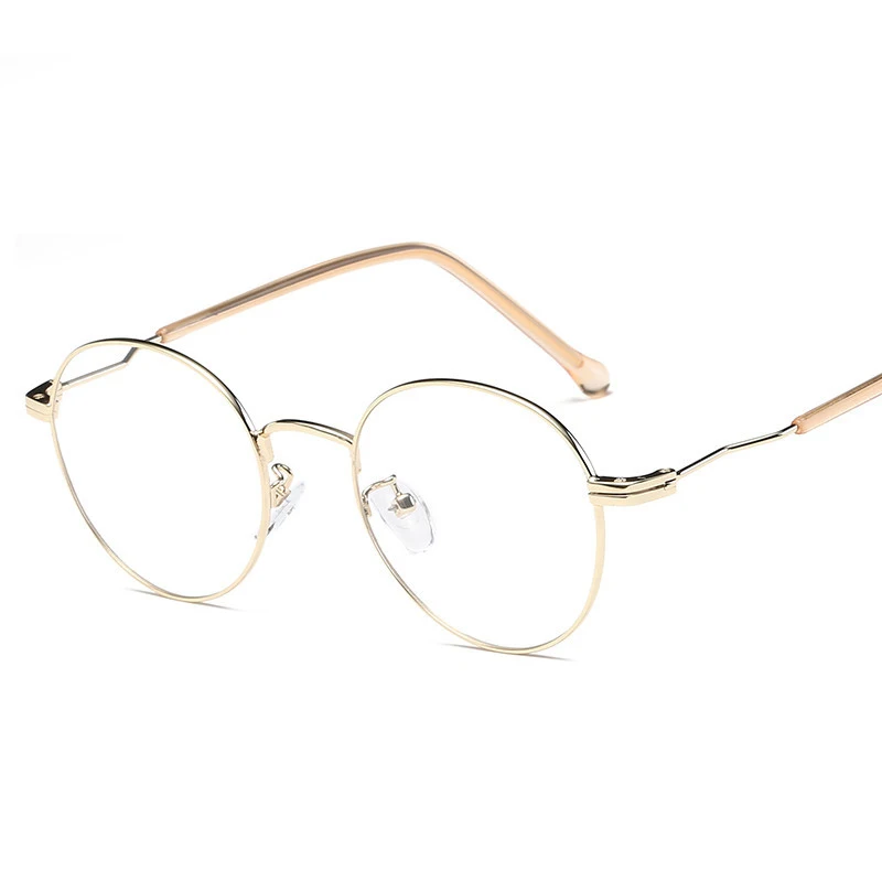 New Flat Light Microscope Retro Round Metal Frame Glasses Student Myopic | Аксессуары для одежды