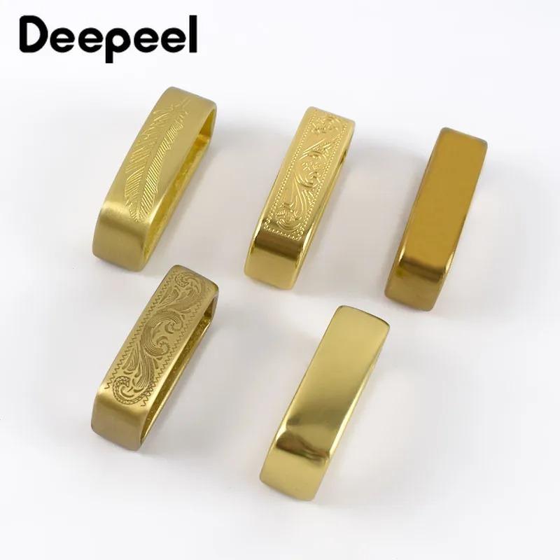Deepeel Большие размеры 35 40mm Чистая медь ремень петля твердая латунь мужская кожаная