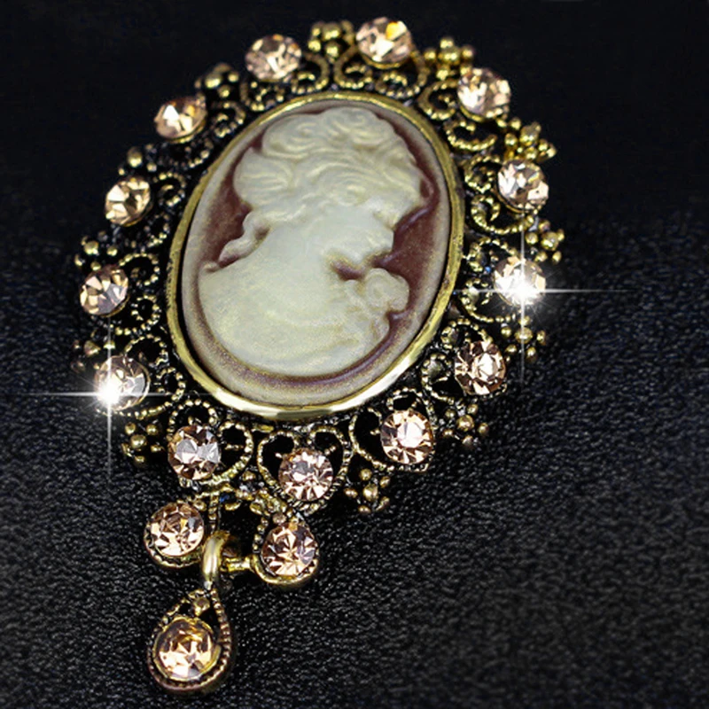 

Lady Vintage Cameo Victorian Style Wedding Party Women Pendant Brooch Pin