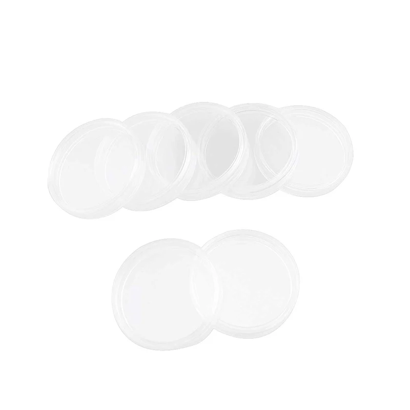 Прозрачный защитный чехол для монет 100 шт. прозрачная коробка хранения круглые