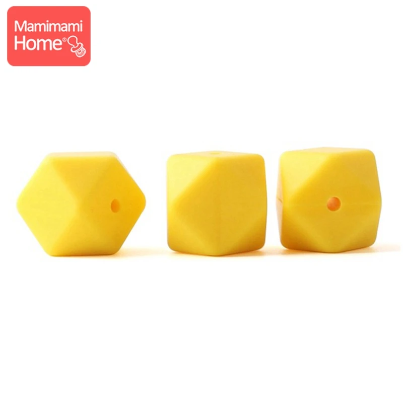 Yellow Mamihome 5 шт. Детские Прорезыватели для кормления 17 мм силиконовая восьмиугольная бусина может жевать DIY Ювелирные изделия игрушки для коляски Аксессуары для кормления Детские трофеи - Цвет: Yellow