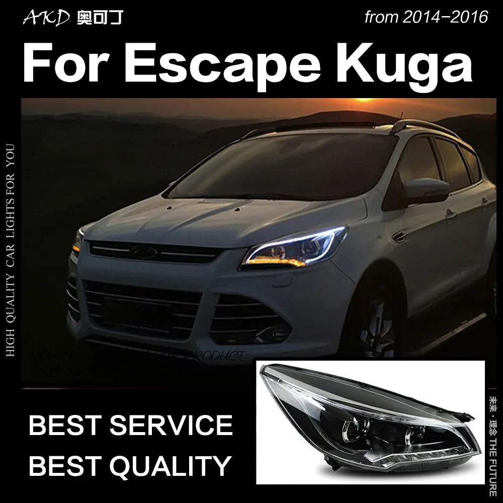 АКД стайлинга автомобилей для Ford Escape Kuga 2014-2016 светодиодный фары DRL Hid фара