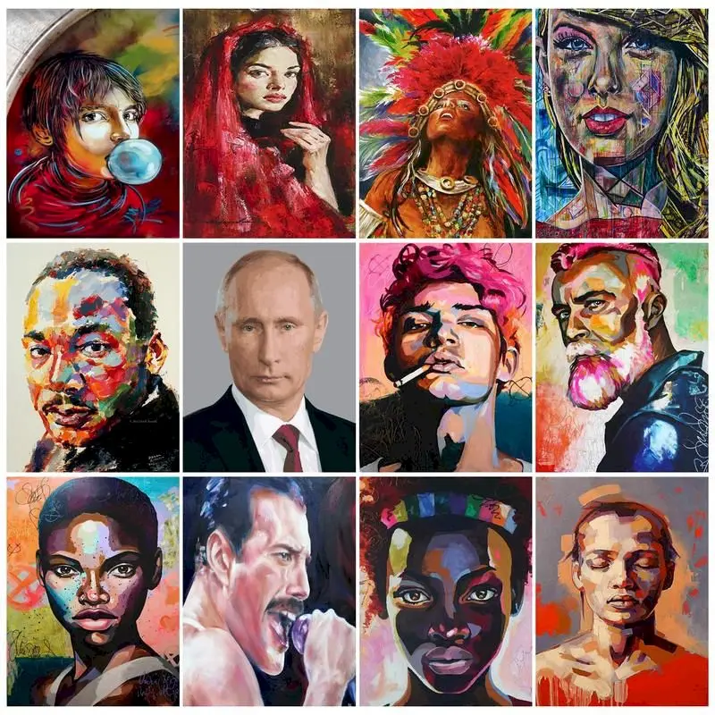 

40x50cm Frame Diy Oil Paint By Numbers Figure Hand Painted Wall Art Picture Of Numbers Portrait Drawing Canvas Home Decor Gift