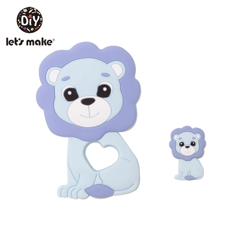 lion4 Let's Make 2 шт./компл. силиконовый Прорезыватель для зубов малышей игрушки Diy Аксессуары для колясок для соски с цепочкой, Еда Класс игрушки Детский Прорезыватель для зубов - Цвет: lion4