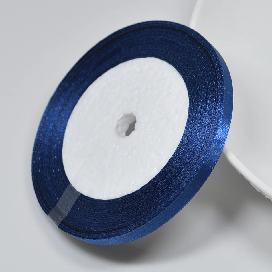 No 38 Navy blue 6 мм 1 см 1,5 см 2 см 2,5 см 4 5 см атласными лентами DIY искусственный шелк розы Ремесла поставок швейной фурнитуры Скрапбукинг Материал - Цвет: No 38 Navy blue