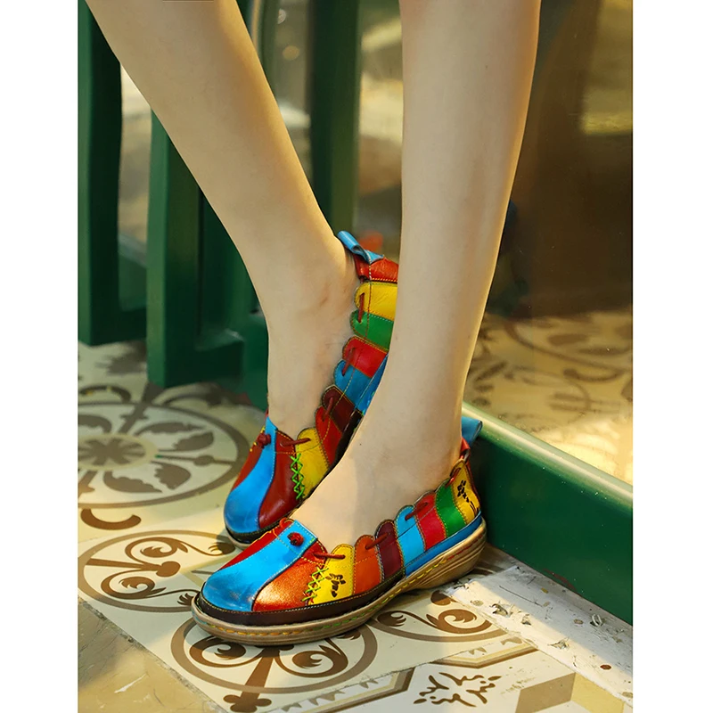 SONDR/bohemian chaussures femmes nouveau/2019 г. женские туфли на танкетке из натуральной кожи