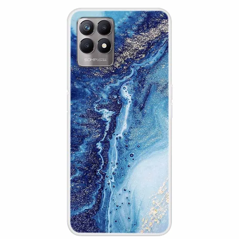 for oppo realme 8i case luxury silicone tpu soft cover phone case for realme 8 pro 4g 5g shockproof marble bumper funda coque free global shipping
