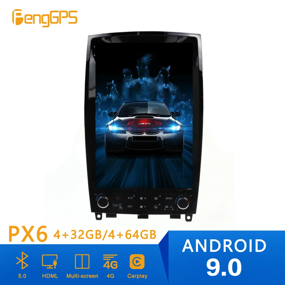 Автомагнитола в стиле Тесла Android 9 PX6 для Infiniti QX50 EX25 EX35 2006 2015 GPS навигация