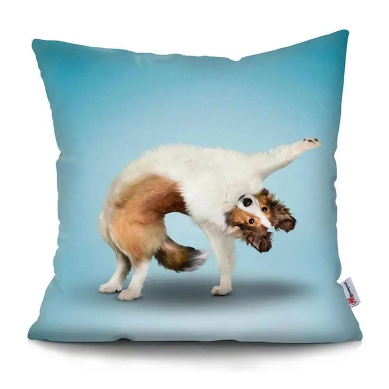 

Cute Stooped White And Yellow Dog Cartoon Cushion Cover 45x45 Skin Pillows Pillowcase Home Peach Decor For Bedroom Case K9F1