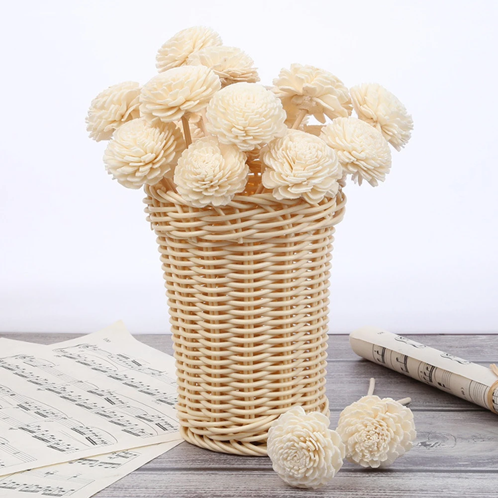 5pcs Daisy Flower Rattan Reeds Fragrance Diffuser Non-fire Replacement Refill Sticks Home Living Room Aromatic Incense