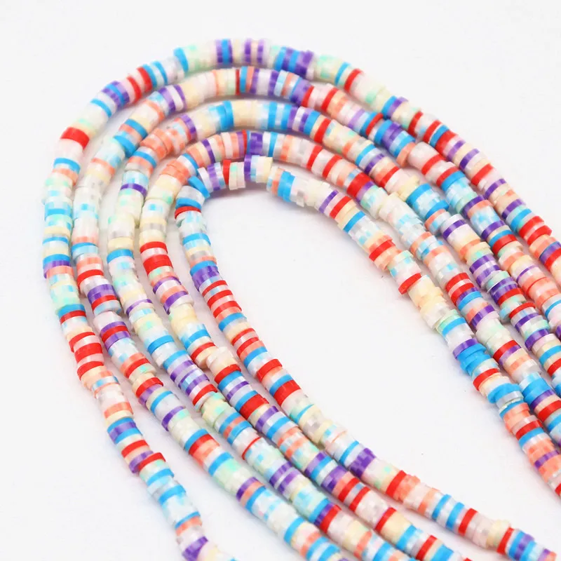 4 мм 6 плоские круглые бусины из полимерной глины чип диск Свободные Spacer Бусины