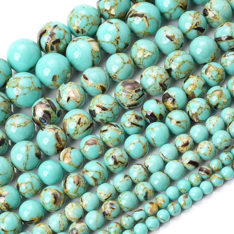 Натуральная бирюза Howlite каменные бусины осадка круглые свободные разделительные