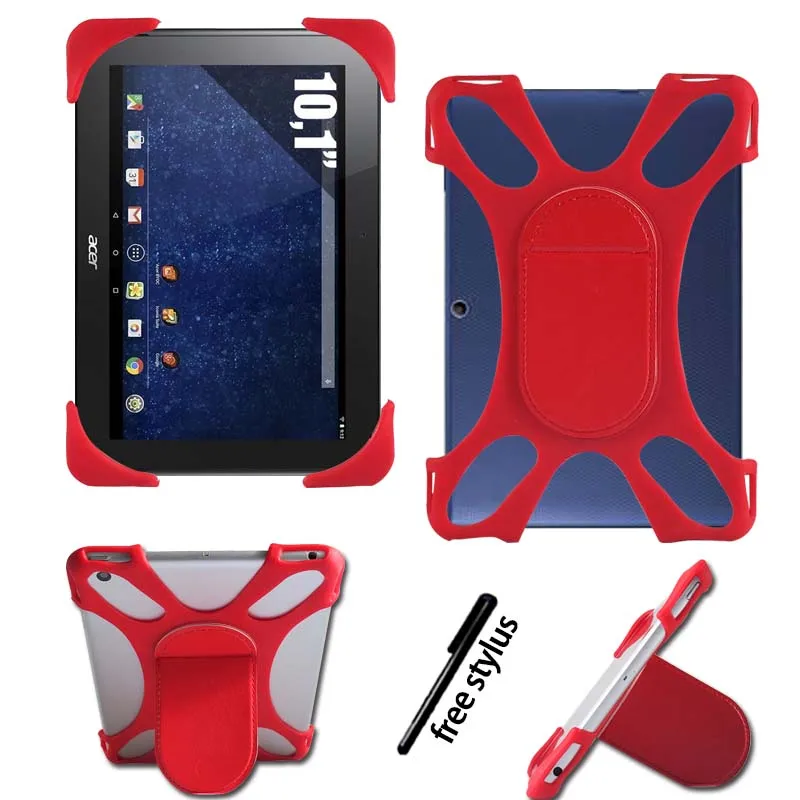 KK& LL для acer Iconia Tab 10 A3-A30 10,1 дюймов-планшет противоударный силиконовый чехол-подставка+ стилус - Цвет: red