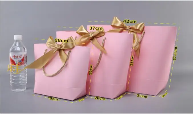 100 Оригинальные пакеты подарочные бумажные для покупок 230 г красные розовые сумки