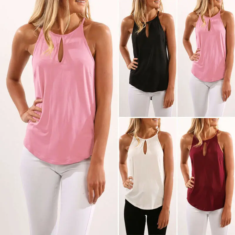 Women Tops Blouse Casual Sleeveless Loose Sling Shirts Lady Summer Solid Color Pleated Tunic Female Pullover Clothes | Женская одежда