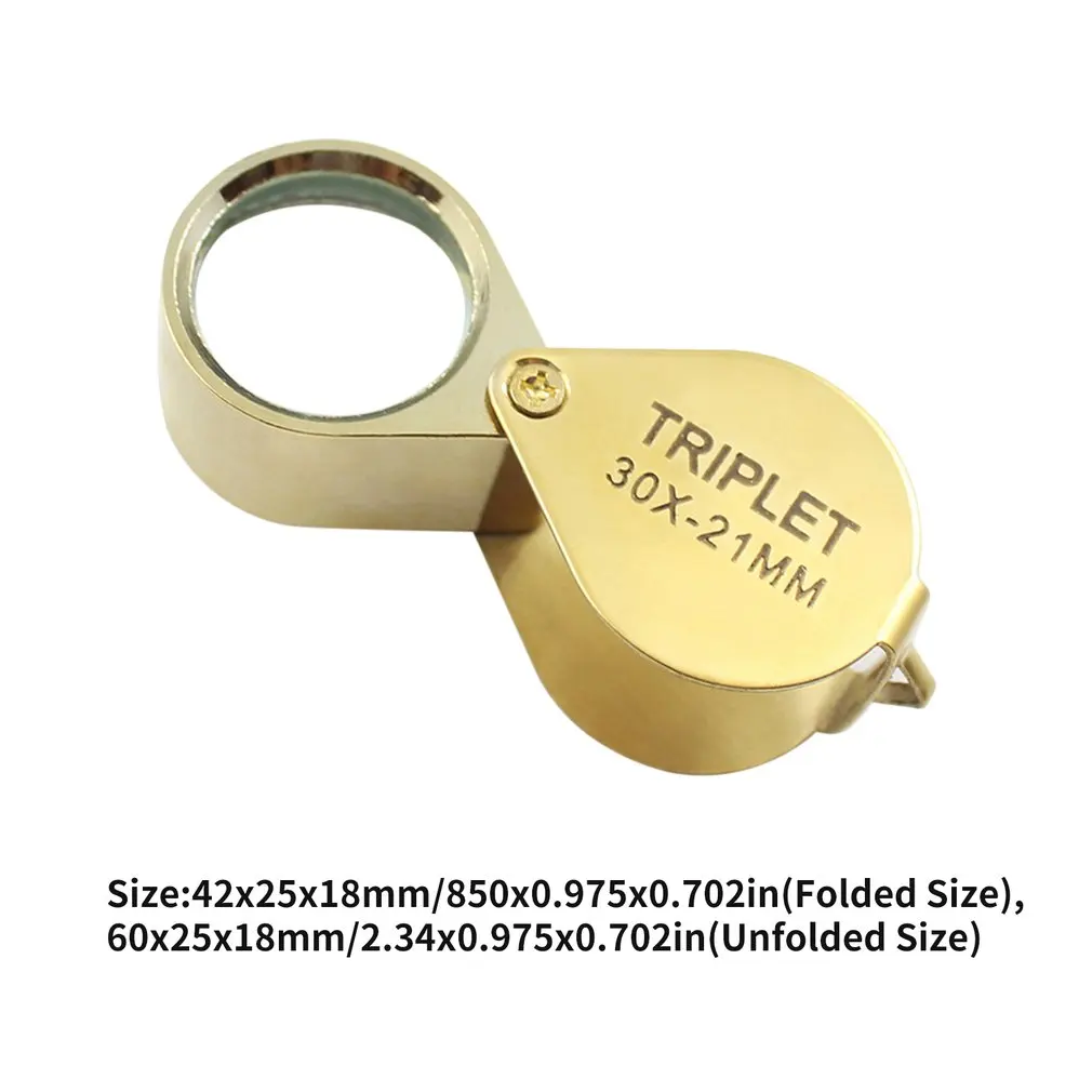 

Folding Magnifier Round Loupe Handheld Mirror Magnifying Glasses for Identifying Jewelry Coin Stamp Antique 30X