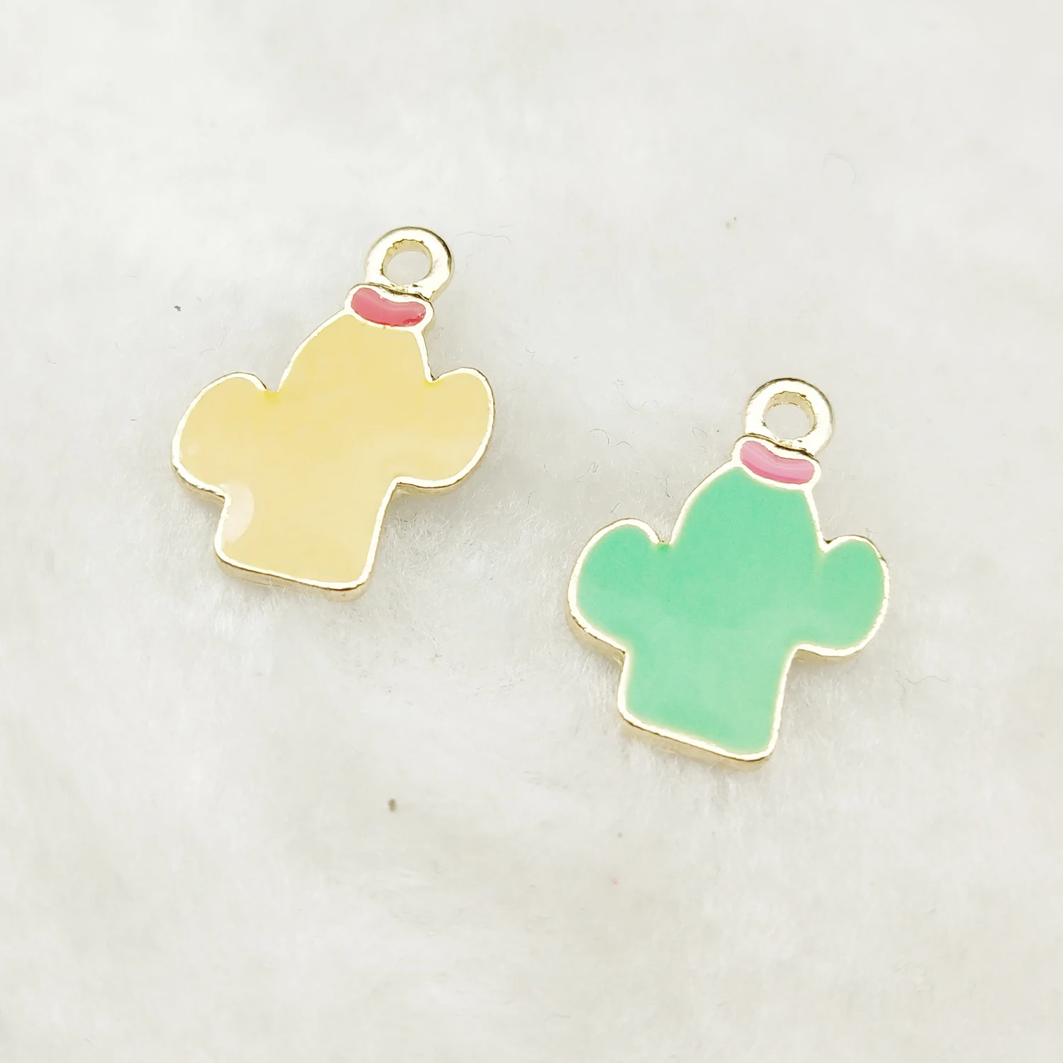 

10pcs enamel cactus charm jewelry accessories earring pendant bracelet necklace charms zinc alloy diy finding 15x20mm