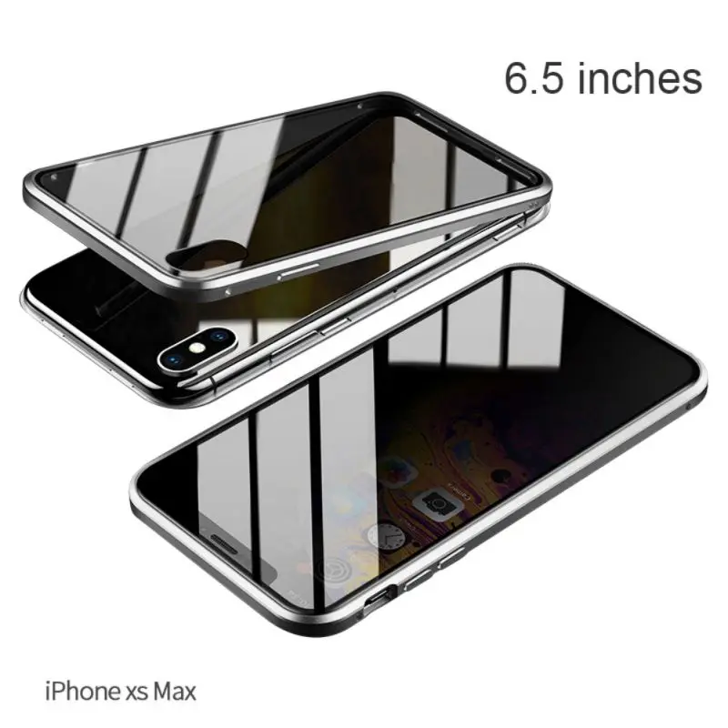 Phone XS MAX Оболочка всего тела Магнитный высокой четкости прозрачное закаленное стекло крышка бампер Чехол протектор экрана для lPhone 11 - Цвет: Phone XS MAX