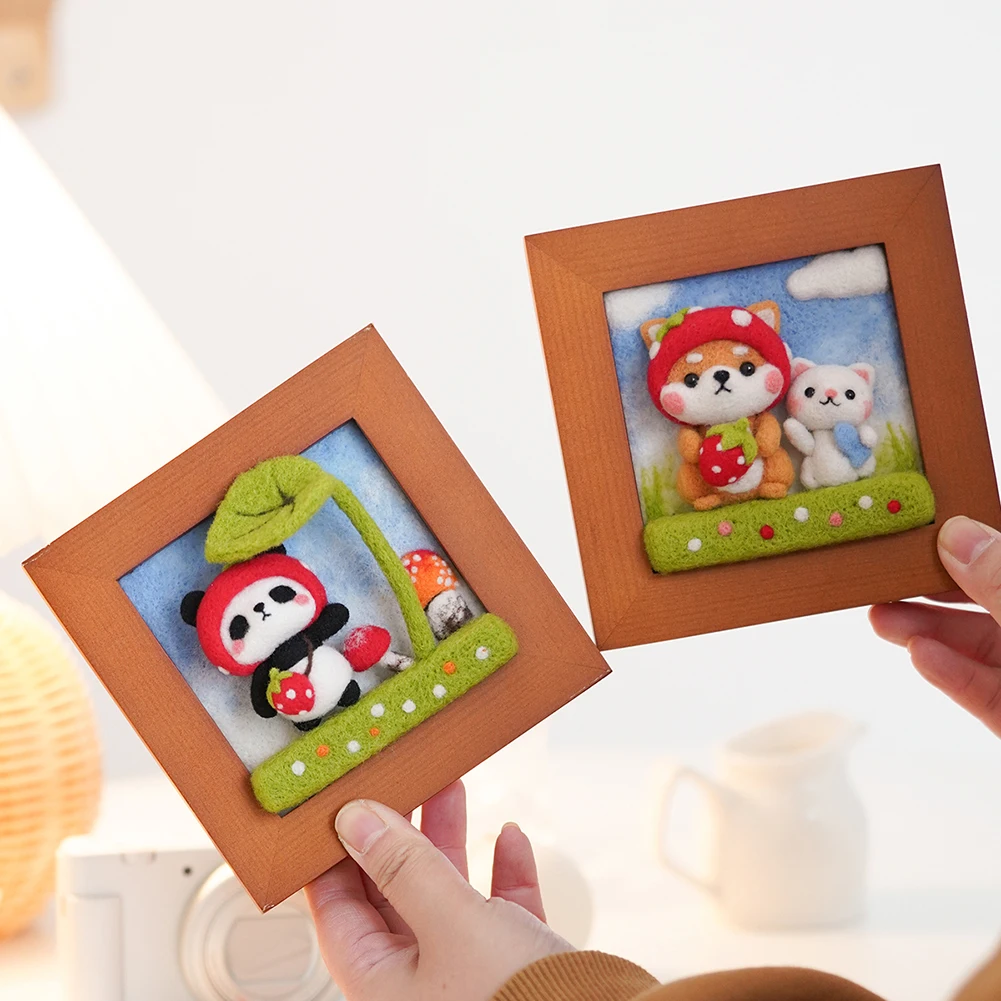 

MIUSIE Doll Wool Felt Needle Felting Kit with Felting Needle Instruction Non-Finished Accessorie Craft for Women and Beginner