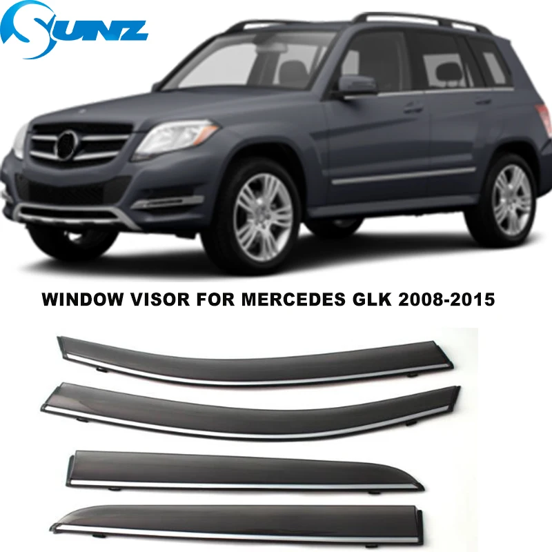 

Side Window Visors For Mercedes GLK 2008 2009 2010 2011 2012 2013 2014 2015 Weathershields Sun Rain Guard Vent Deflectors SUNZ