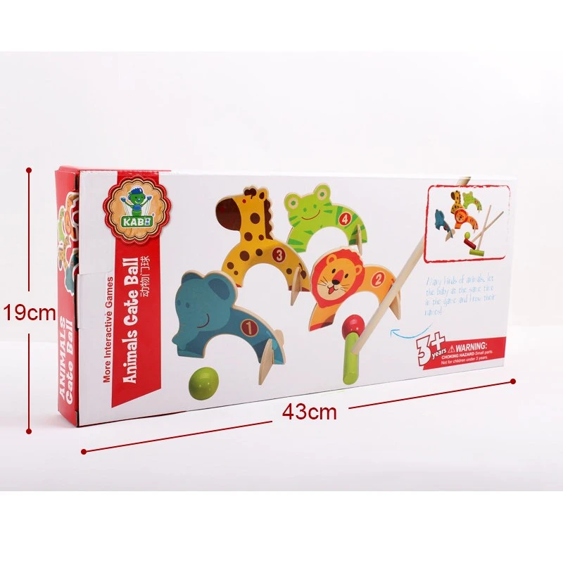 Детские Мини Деревянные Мультяшные игрушки для гольфа крокеты спортивные игры