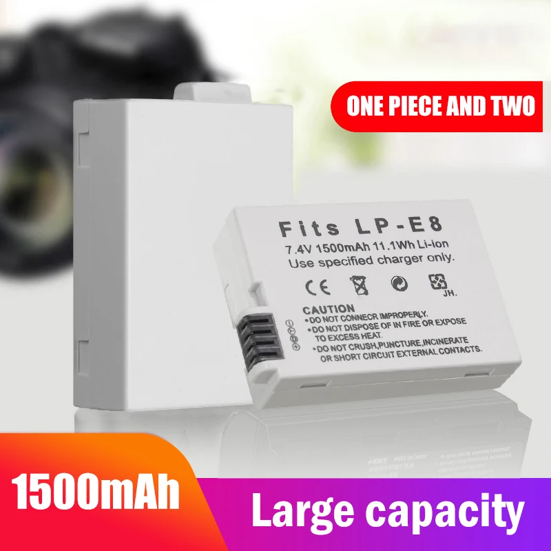 Новинка 2 шт. аккумулятор для фотоаппарата 7 4 В 1500 мАч фонарь LPE8 LP E8 + двойное