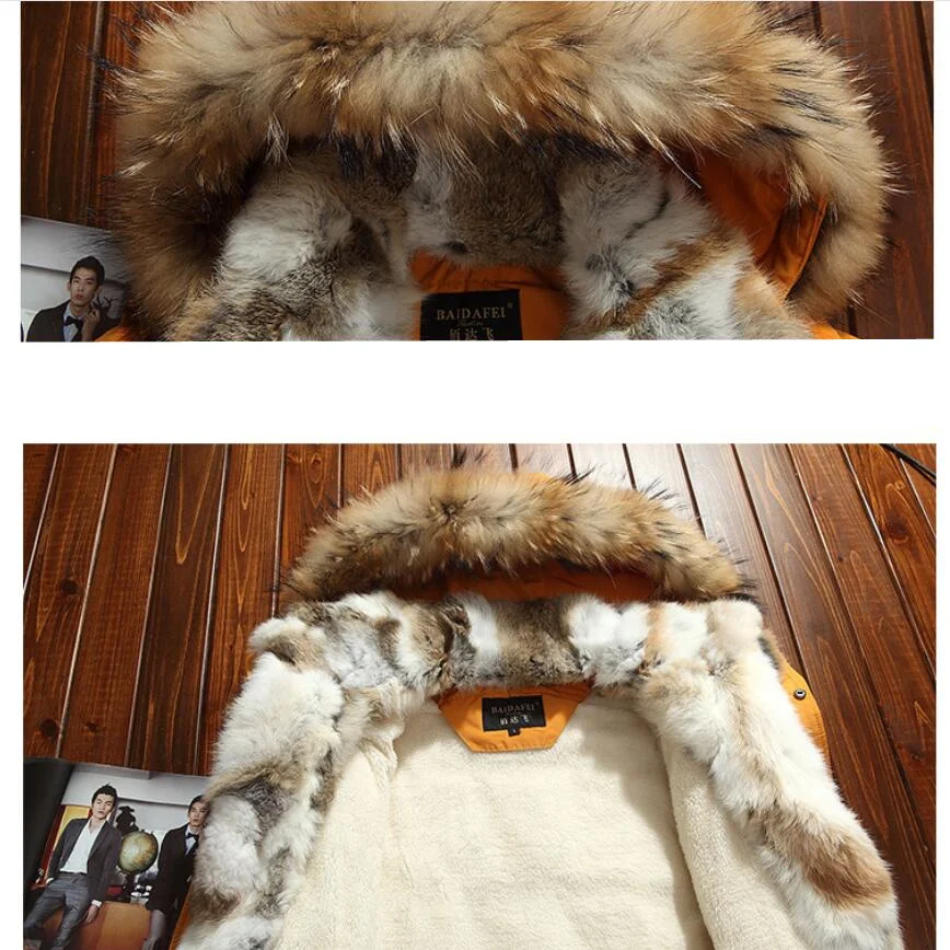 Мужская зимняя куртка с морозостойким утиным пухом воротник из натурального