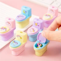 1pieces creative toilet styling pencil sharpener creative stationery pencil sharpener cutter school office supplies