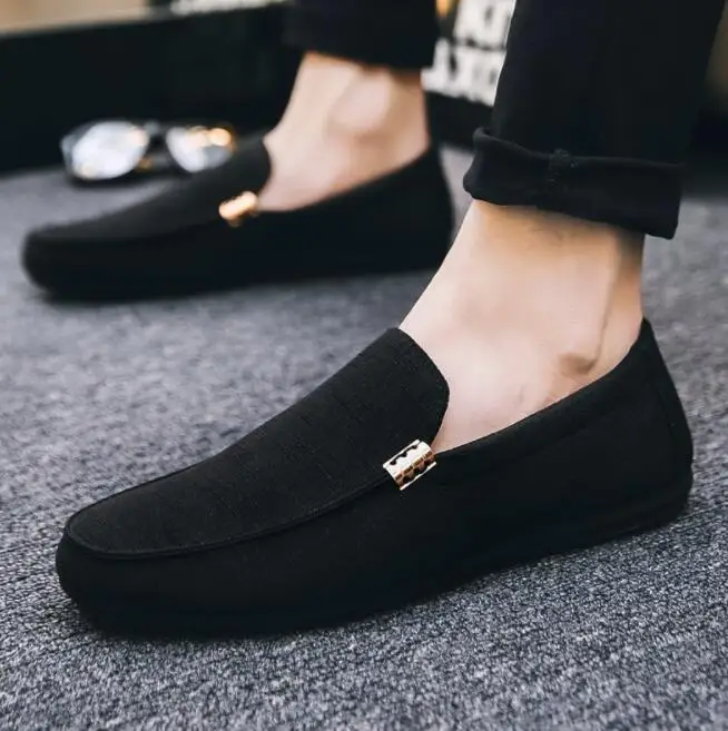 

2021 New Men's Canvas Shoes Korean Version Of The Trend Of A Pedal Lazy Shoes Soft Bottom Breathable All-match Fashion Loafers