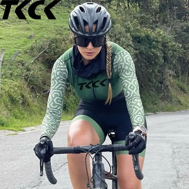TKCK Cycling Suit Womens Professional Triathlon Racing Team Jersey bike Jumpsuit Long Sleeve Tight oupa de ciclismo masculino