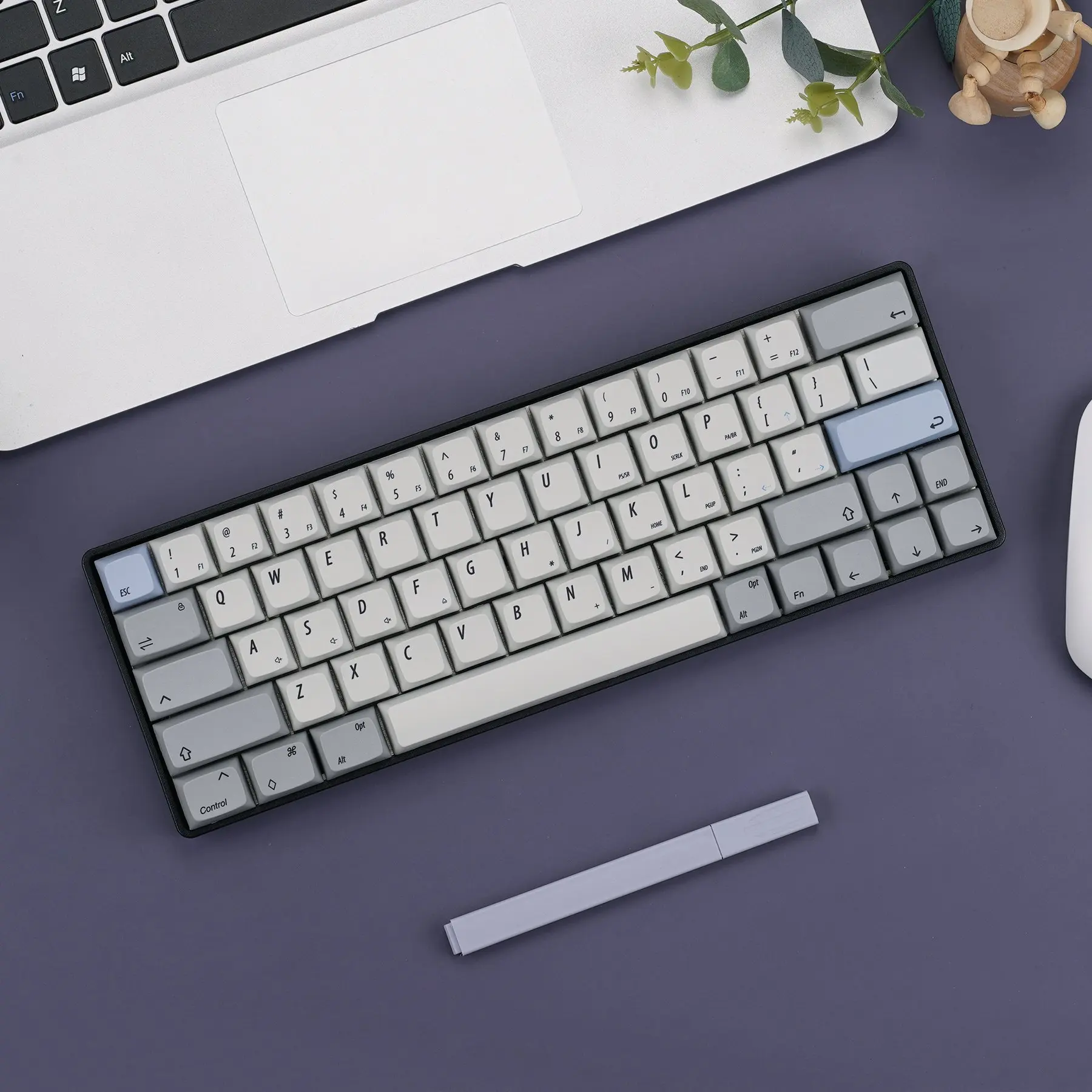 KBDfans NP PBT серая и синяя клавиши Набор для механической клавиатуры MX 61/63/ 67/ 68/ 87