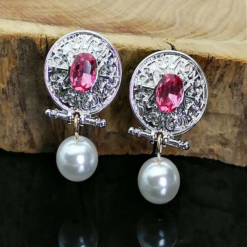 Висячие розовые женские свадебные серьги ювелирные изделия для ушей модные с