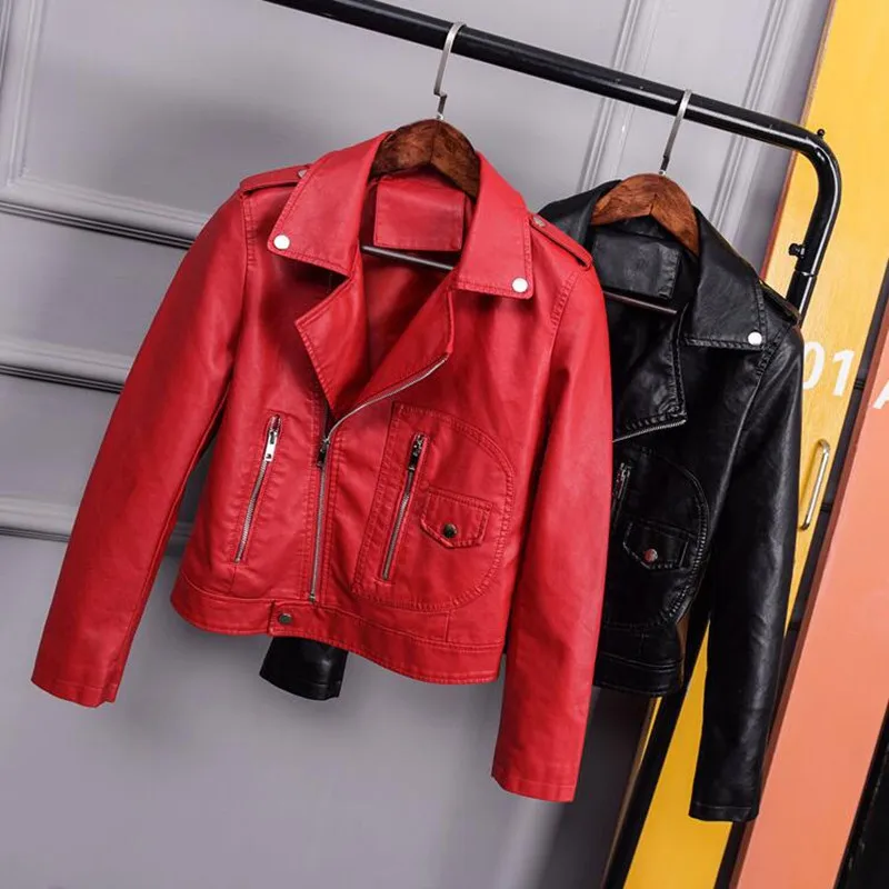 2019 Осенняя Новая женская куртка пальто из искусственной мягкой кожи