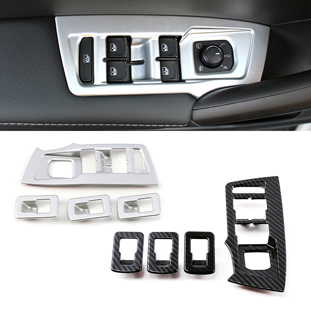 

For Volkswagen VW Tiguan MK2 2017-2019 LHD Inner Door Armrest Window Lift Switch Button Panel Cover Trim ABS Sticker