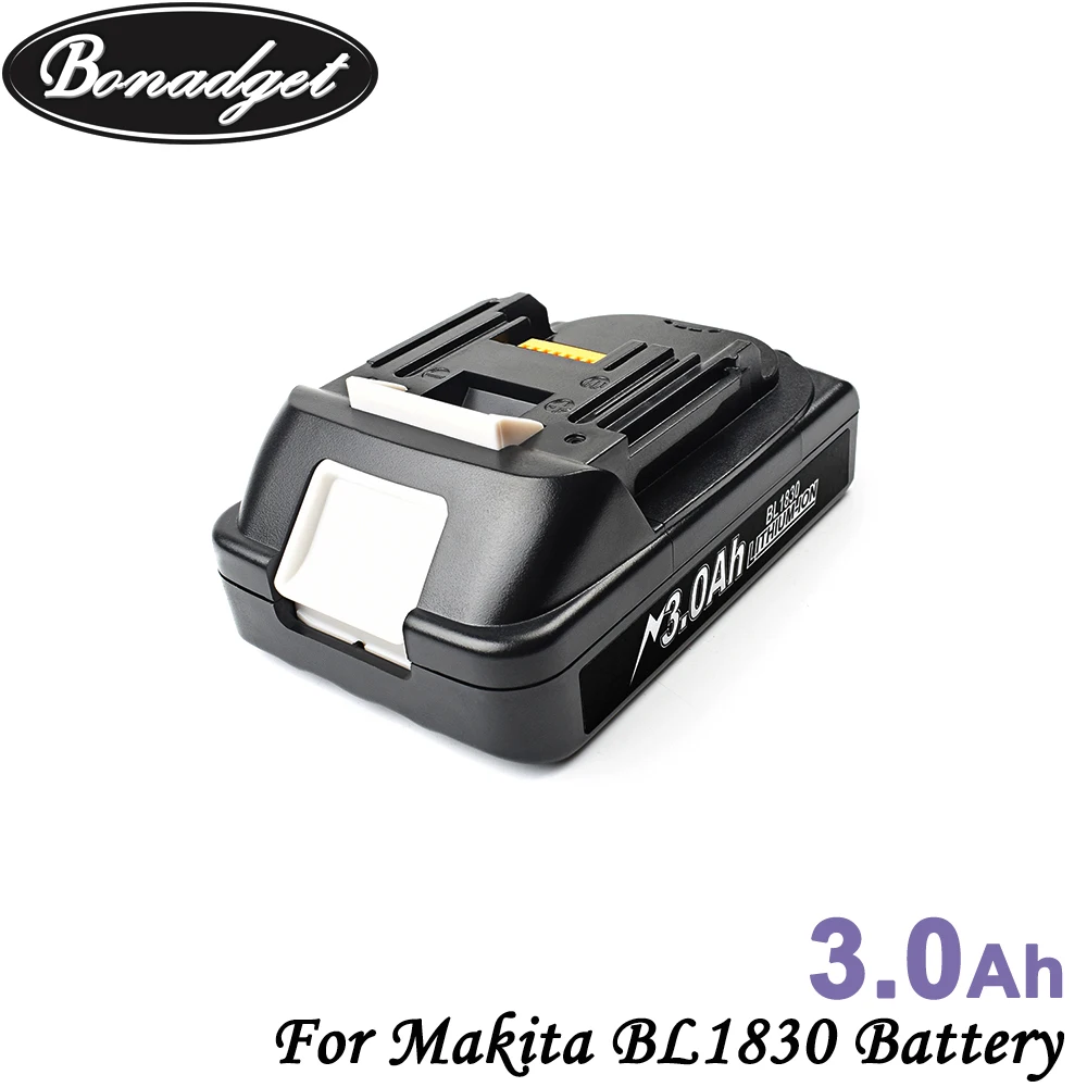 Перезаряжаемая литиевая батарея Bonadget для электроинструментов Makita BL1830 BL1815 BL1860