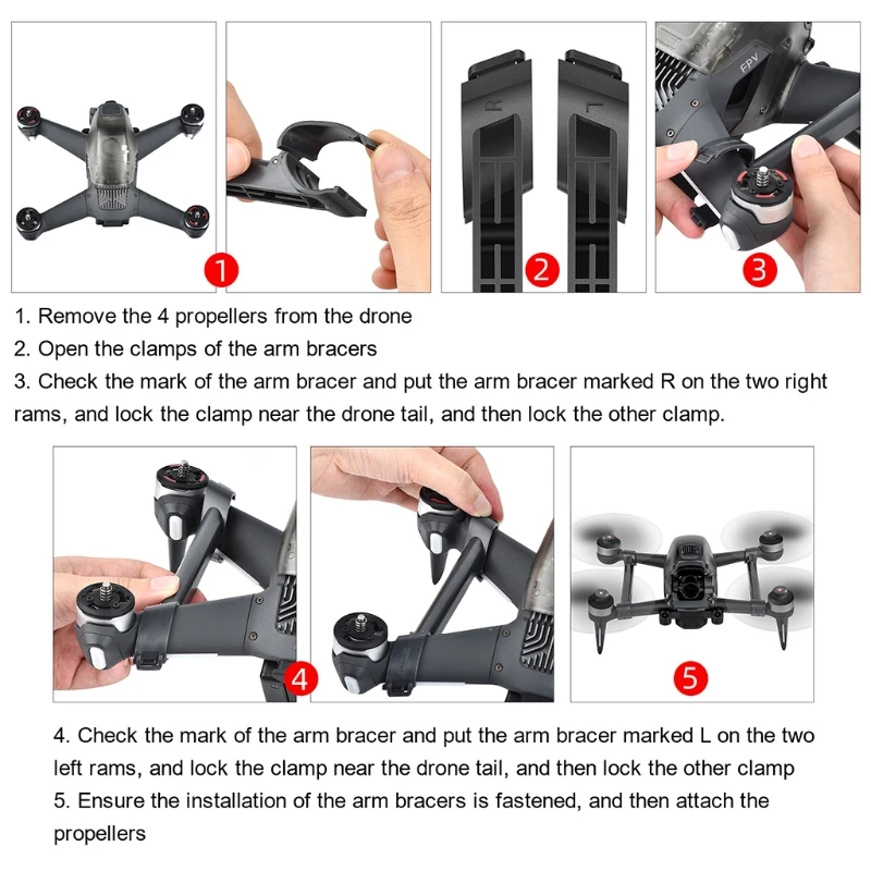 2021 New Maintenance Arm Reinforcement Arm Bracers Disassemble Effectively Enhance Drone Arm Strength Compatible with FPV