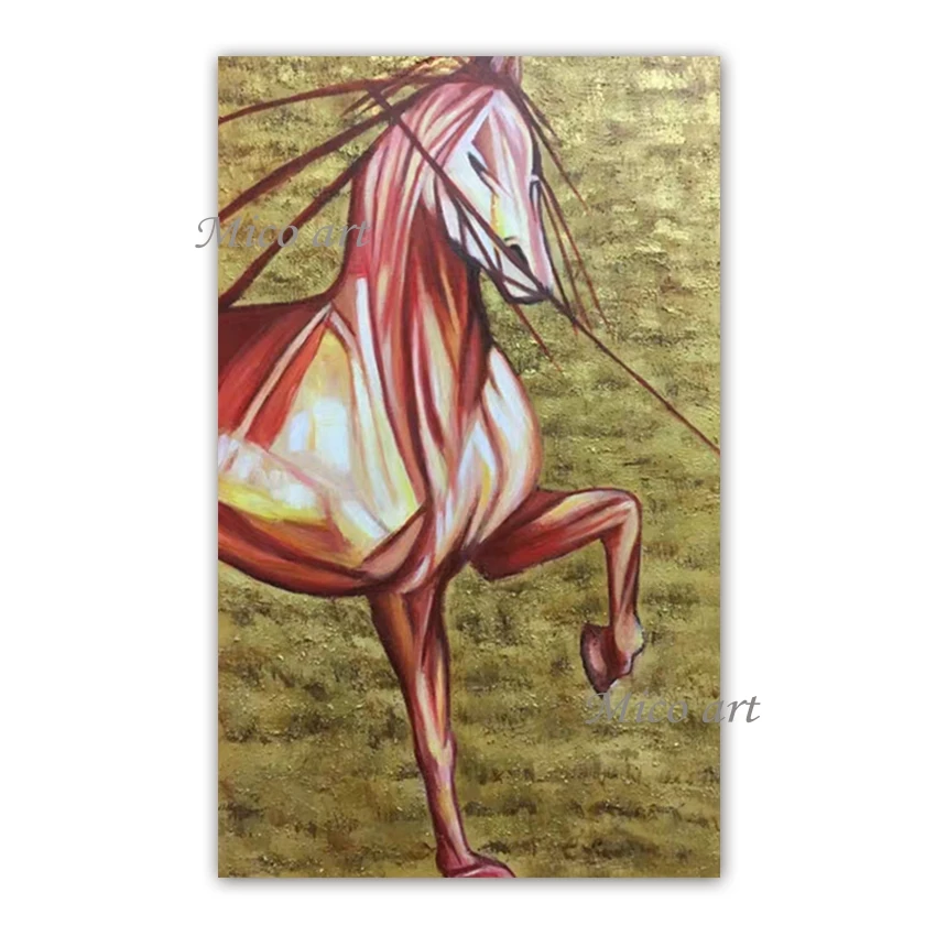 

Running Horse Picture Hand-painted Animal Oil Painting Canvas Wall Art Modern Bedroom Wall Decoration Art Unframed Paintings