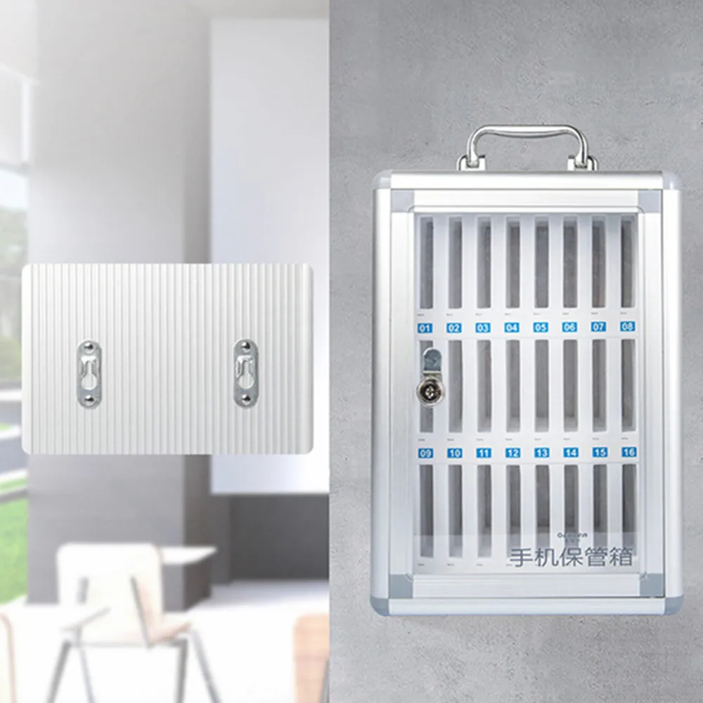 mobile phone safe box with lock aluminum alloy abs portable school army meeting storage cabinet storage toolbox office suitcase free global shipping