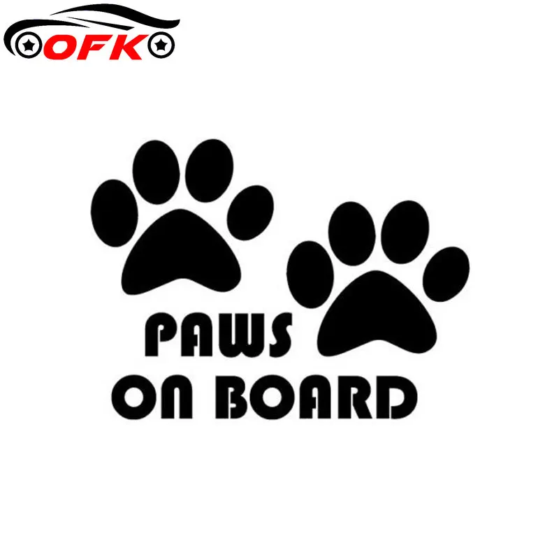

Creative Fashion Car Stickers Cute Cartoon Dog Paw ON BOARD To Remind The Car Tail Stickers 12.3cm*9.3cm