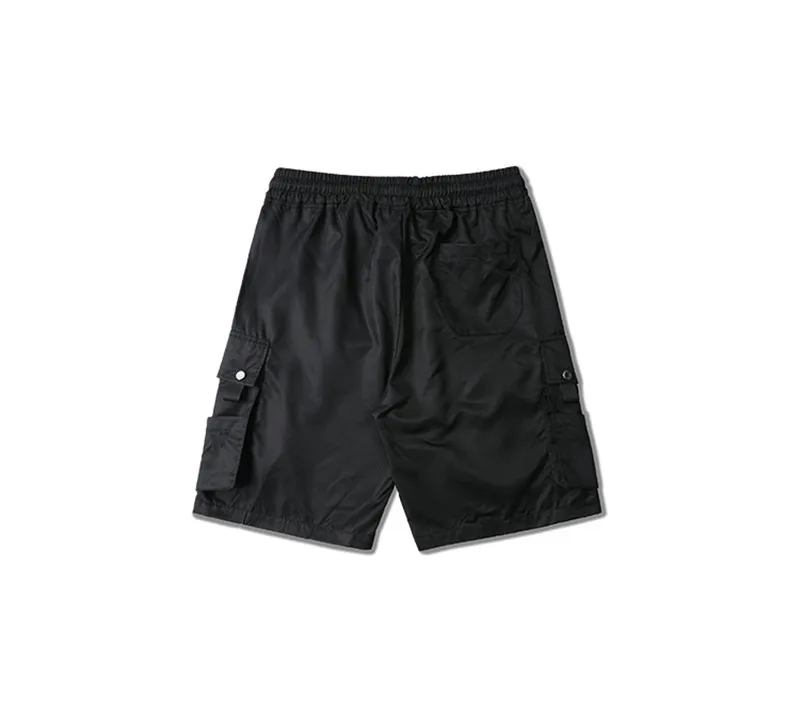 

Multi-pocket Men Summer Hip Hop Style Joggers Casual Shorts Drawstring Solid Color Loose Bermuda Mens High Quality Beach Shorts