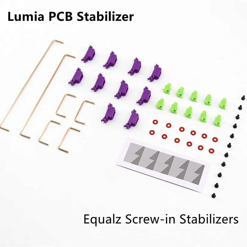 

Lumia PCB Stabilizers Equalz Screw-in Stabilizers Purple Green Rose Gold 7u Wire Customized Mechanical Keyboard