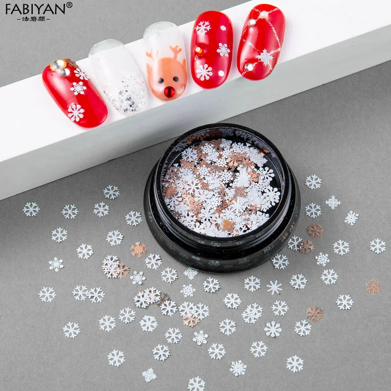 3/9 стильный дизайн ногтей Снежинка Белый Блестящий ломтик аксессуары DIY 3D Типсы