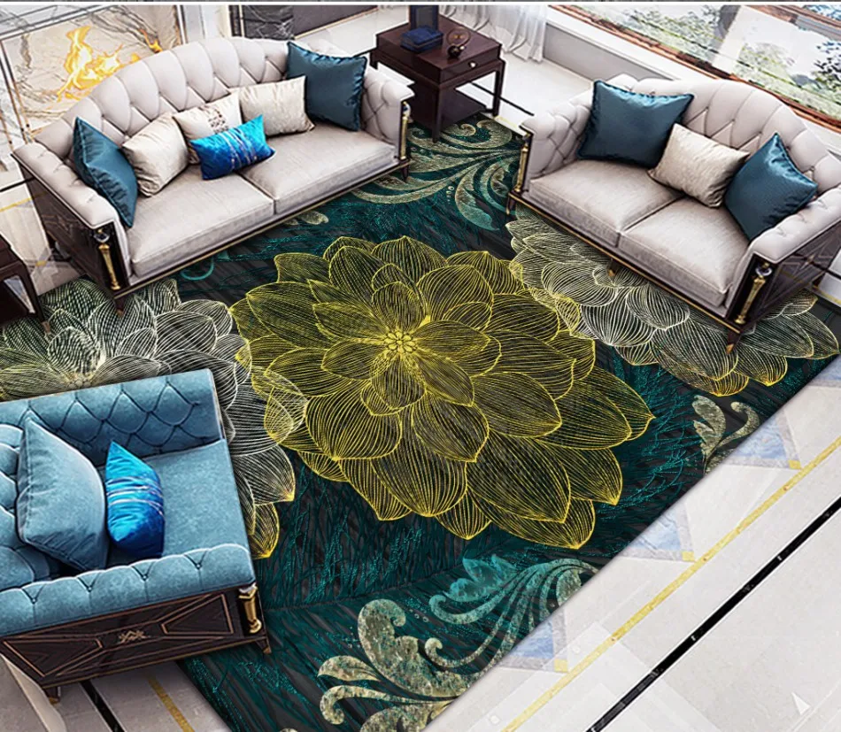 Европейский абстрактный рельефный растительный цветок 3D половой коврик из ПВХ